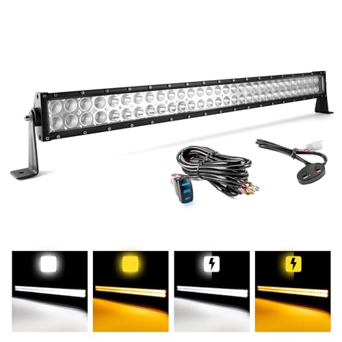 WeiSen 32" 180W Amber White LED Light Bar Compatible with Polaris RZR Pro R 4 2022-2026, with Straight Light Mount and Memory Function Wiring Harness by WeiSen - Image 2