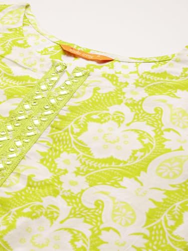 Image of INDO ERA Women's Pure Cotton Printed Straight Kurta & Pant With Dupatta Set