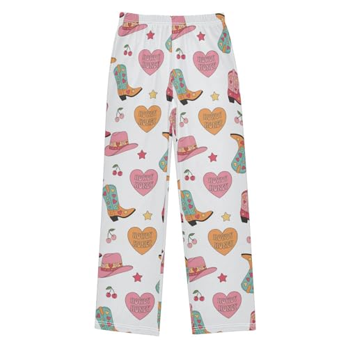 J JOYSAY Western Cowboy Boots Hat Heart Pajamas Pants Soft Long Pajama Bottoms Lounge Sleep Pants Size S-XL