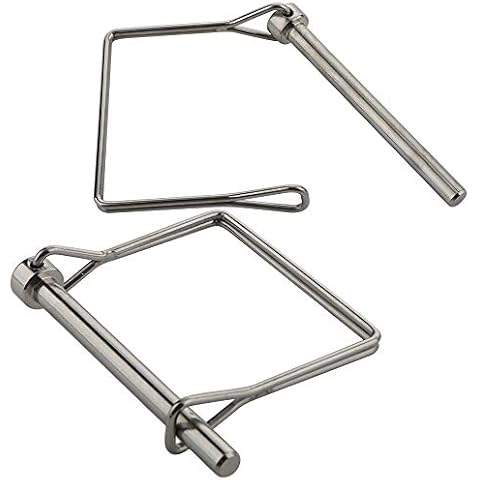 2 Pack Extended Square Safety Coupler Pin 1/4" x 2-3/4"(6.3mm x 70mm), Full Marine Grade 316 Stainless Steel Heavy Duty Shaft Locking Pin Cover