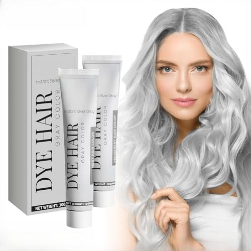 Gray Hair Dye Set, Ammonia-Free, Vegan, 100% Gray Coverage
