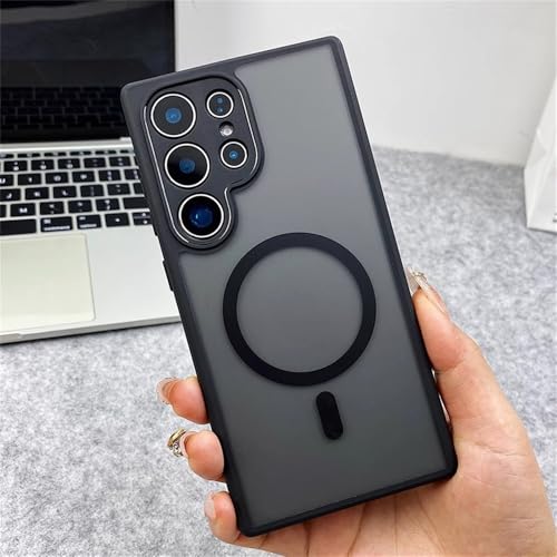 Image of Shockproof Mobile Back Cover for Samsung Galaxy S24 Ultra 5G, PC & TPU, Compatible withMagSafe, Translucent Smoke Mobile Back Case Cover (Galaxy S24 Ultra)