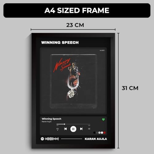 Image of Karan Aujla Posters | Framed A4 Sized (31 x 23 cm) | Karan Aujla's Making Memories, Street Dreams, Four Me & more for Wall, Bedroom, Living room | Light Minimalist | Double Tape Included Visit the Funk You Store Store (F 132)