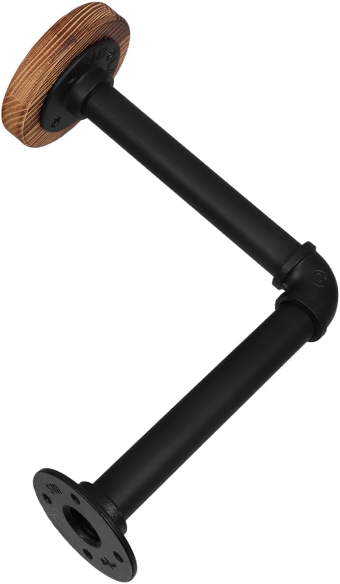 PATKAW Modern Rustic Metal Pipe and Wood Wall Mounted Hat Rack Organizer for Baseball Caps, Cowboy Hats, and Motorcycle Helmets, Brown Decorative Wall Storage for Home and Closet
