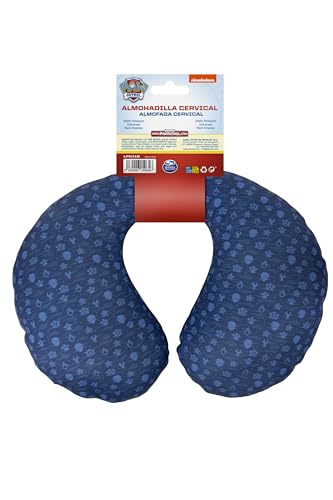 Paw Patrol Nackenkissen für Kinder mit Chase und Marshall Charakteren. Perfekt für Reisen. Besonders bequem und waschbar, Junge, Blau
