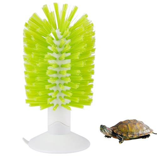 shuielai1PCS Turtle Brush with Suction Cup Tank Scratch Scrub Back Shell Cleaner for Red Eared Slider Exfoliate Remove Scutes Green Turtle Aquarium Habitat Accessories