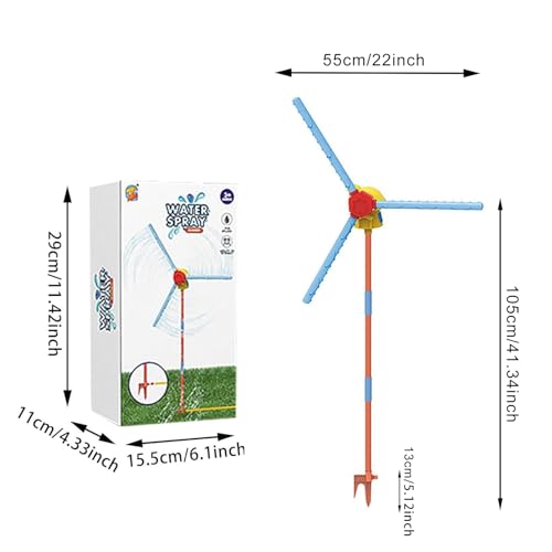Windmühlen-Wassersprinkler Outdoor,Wassersprinkler Kinder Outdoor,Wassersprinkler Outdoor Garten,360° Rotierendes Wasserspiel mit 36 Sprühdüsen,für Gartenspielzeug Garten Draußen Wasserspiel