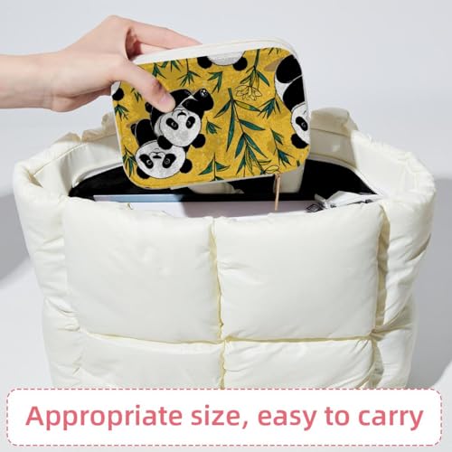 Boîte à bijoux de voyage panda jaune pour bagues et boucles
