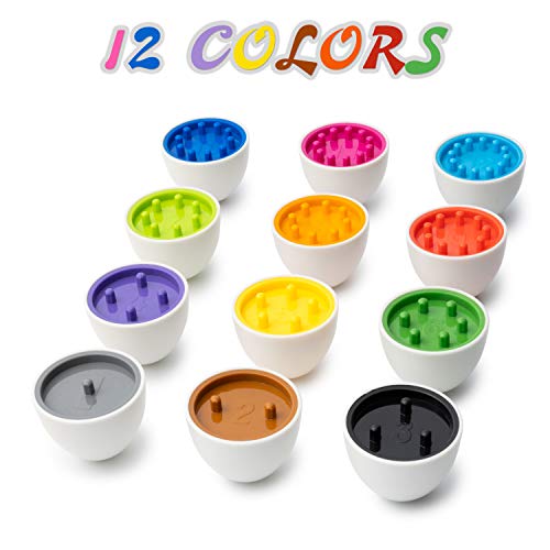 Color & Number Matching Egg Toy - Number Sorting & Color Recognition Learning Toy for Toddlers - Preschool Game - Montessori Education - Easter Eggs
