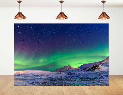 10x10ft Northern Lights Backdrop Snowy Mountains Starry Sky ICY Tundra