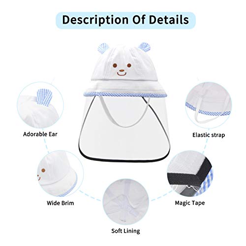 Duoyeree Kids Baby Hat Clear Shield Cover Beach Bucket Hats Girls Summer Outdoor Caps (White Rabbit, 6 Months - 12 Months) #TOP2
