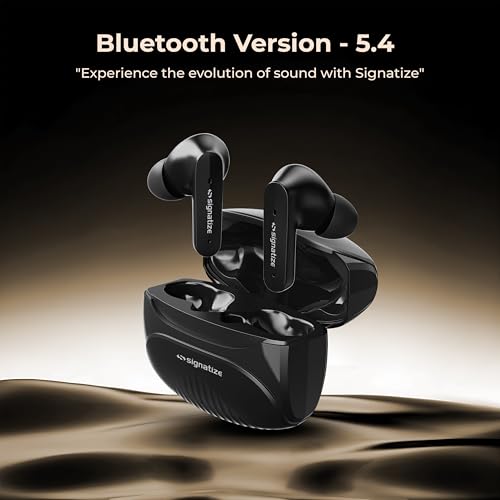 Image of True Wireless Earbuds with 45H Playtime, 10mm Deep Bass Drivers, Bluetooth 5.4, Low Latency, Ergonomic Natural Fit, and Type-C Fast Charging (Black)