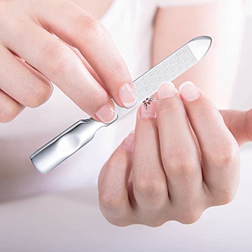 Limes à ongles en métal outil de pédicure manucure durable avec étui
