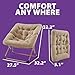 OAKHAM Comfy Chair for Adults, Soft Faux Fur Folding Lounge for Bedroom Living Room Dorm Rooms Flexible Reading Chair for Teens Kids, X-Large Foldable (Faux Fur-Beige)