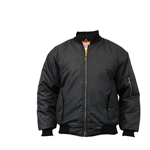 Gillicci Mens Heavy Padded MA1 Type Army Biker Doorman Bomber Jacket Coat S-5XL (Black, XL)