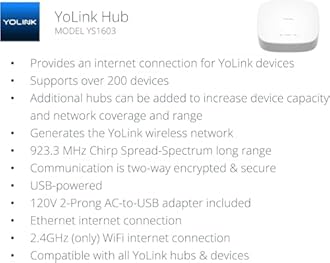 YoLink Smart Home Starter Kit: Hub & Water Leak Sensor, 6 Pack, SMS/Text, Email and Push Notifications, LoRa up to 1/4 Mile Air Range, with