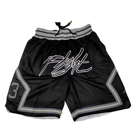 ROOMYDEAL Basketball Sport Shorts Fans Quick Dry Retro Mesh Embroidered Fans Workout Gym Athletic Casual Shorts (Large, 6)