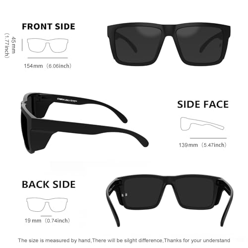 MAXJULI XXL Size Z87 Sunglasses with Side Shield for Big Wide Heads Men TR90 Ultralight UV400 Protection Glasses 8228S (Grey)3