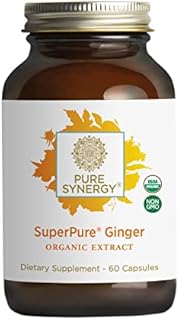 PURE SYNERGY SuperPure Ginger Extract | 60 Capsules | USDA Organic | Non-GMO | Vegan | with 425 mg of Ginger Extract
