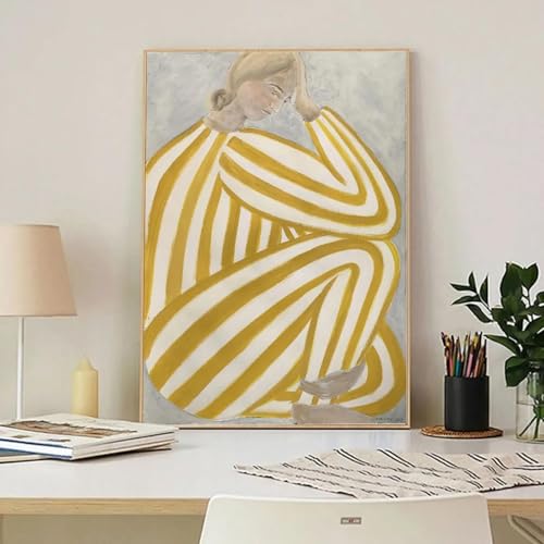 Affiches d'art rétro XINBAO toile abstraite motif femme pour grand mur nu