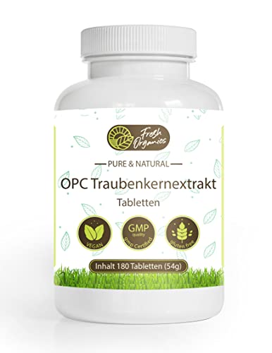 OPC ULTRA EXTRA DE PÉPINES DE RAISIN | 250 comprimés végétaliens en vrac | Dosage élevé avec 95% de proanthocyanidines oligomériques | 750 mg par portion quotidienne - Extrait de pépins de raisin Cover