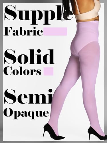 Image of HONENNA Semi Opaque Silky Women Pantyhose Tights, 20+ Colors Invisibly Toe Reinforced 60 Den Size A-E