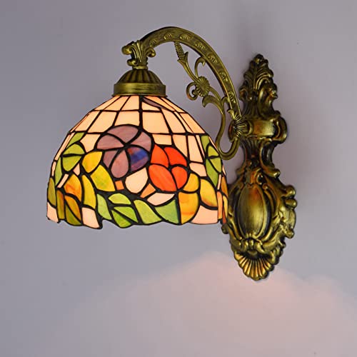 Miroir en verre teinté YRYRYW avec lampe murale rétro pastorale américaine