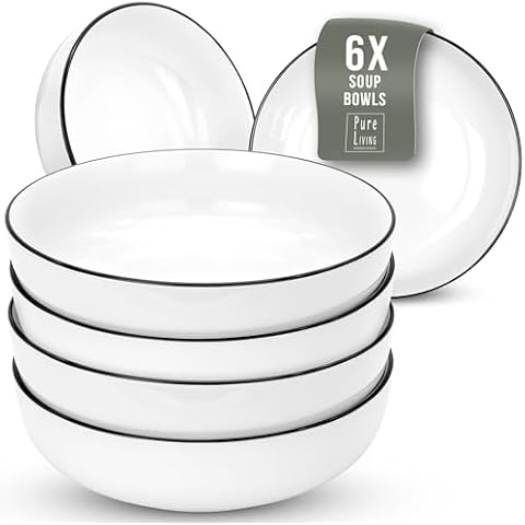 Scandi Porcelain Soup Plate Set of 6 Cover