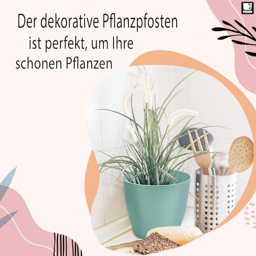 TULMERO Blumentopf matt, Pflanzkübel aus Übertopf Kunststoff Dekorativer Topf für, groß und klein Pflanzen, 2er-Set… – Ansicht 5