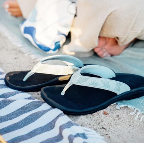 OluKai Ohana Women's Sandals, Water Resistant Flip Flops with Arch Support, Lightweight Comfort for Beach & Travel, Enhanced Traction for Wet Surfaces, Swell/Hua, 8 - image 8