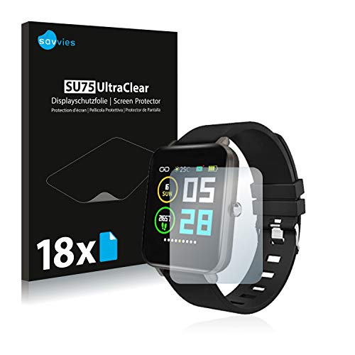 Savvies Screen Protector compatible with Zagzog Fitness Tracker Z 1.54 Screen Protector Clear Protection Film (18 Pack)
