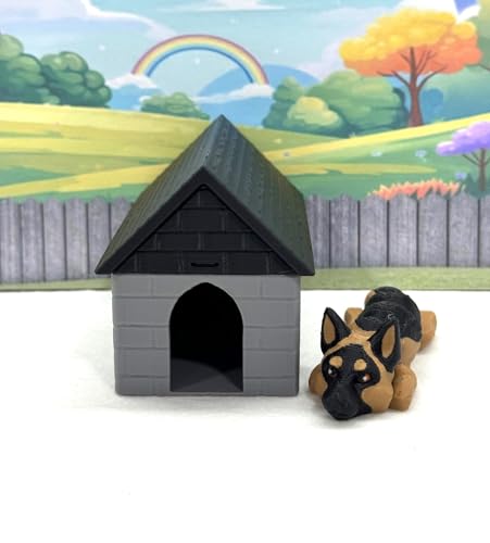 3D Printed Dog with Dog House Articulated German Shepherd Fidget Toy