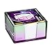 Idena 11364 - Note Box with 500 Sheets 80 g/m², Plastic Note Box in Purple/Green, Size Approx. 10.3 x 10.3 x 5.7 cm, Suitable for School and Office