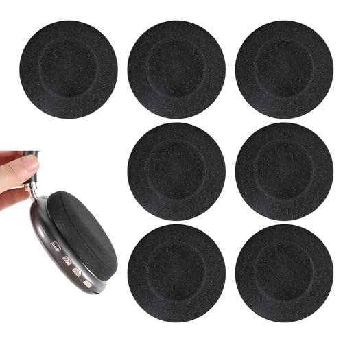 6 Stück Kopfhörer Schaumstoff Ohrpolster 55mm Polster Ersatz Schaumstoff Schutz für Kopfhörer überzug Schutz Polster Ohrhörer Pad, Ersatz Ohrpolster Schaum Ohrkissen, Schwarz