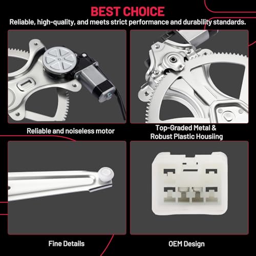 Image of BDFHYK 741-920 Power Window Regulator with Motor Front Left, Compatible with 2002-2006 Toyota Camry LE, SE, Compatible with 2005-2006 Toyota Camry Base