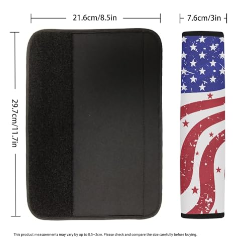 Image of AFPANQZ 4th of July Flag Seat Belt Cover Pads Kit 2 Packs Comfortable Driving Shoulder Protectors Car Safety Seatbelt Pads Soft Comfort Cushion Car Seats Accessories Backpack Strap Pad