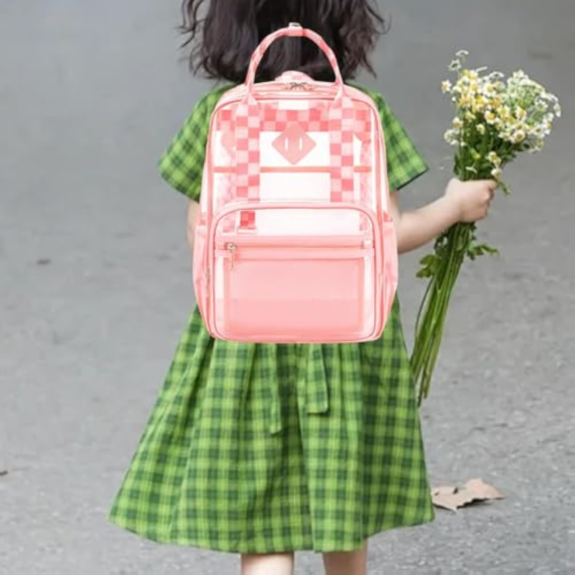 Transparent PVC Clear Laptop Backpack for Teens