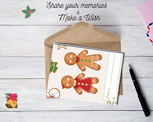 A Special Unique Chrsitmas Card. Greeting and Wish Card with Cookies. Personalized Memory and Wish Card with Modern Illustration for festive image 2