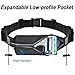 RJ-Sport Laufgürtel für Handy - wasserdichte Lauftasche, Sportgürtel Hüfttasche, Triathlon Startnummernband Laufgurt mit Bauchtasche & Verstellbarem Gummiband & Nummernhalter &6 Gel-Halter (Schwarz)