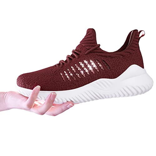 Image of Akk Womens Walking Shoes - Slip On Tennis Running Shoes Memory Foam Lightweight Work Sneakers for Indoor Outdoor Gym