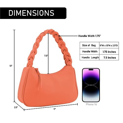 Image of Emperia Braided Top Handle Shoulder Bag For Women, Trendy Designer Small Hobo Tote Handbag