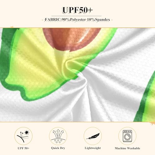 Sliced Avocado White Boy's Rash Guard Swim Shirt Long Sleeve Sun Shirt for Swimming Pool Beach UPF50+4