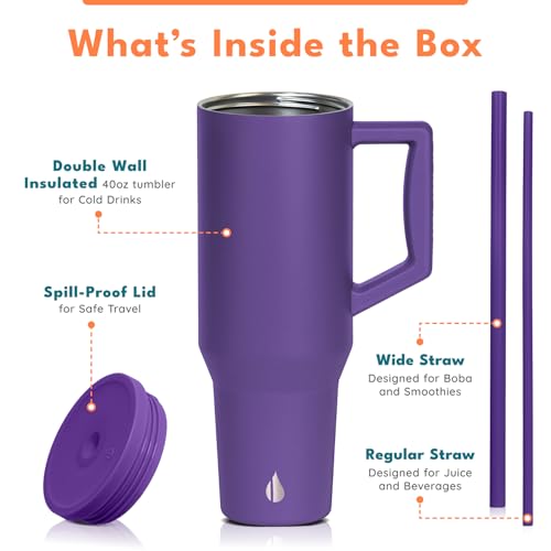 Image of Elemental Spill Proof 40oz Insulated Tumbler with Handle & Straw Travel Mug
