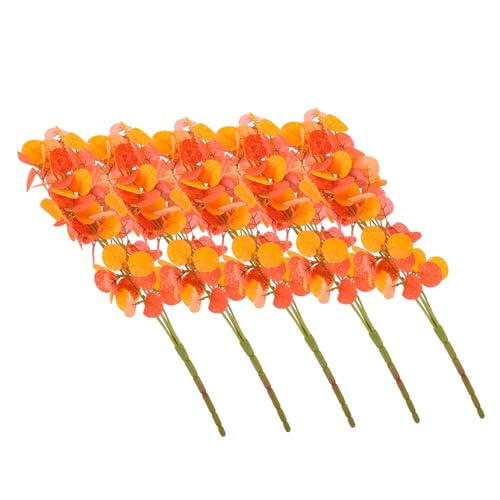 Zerodeko 5 Piezas Flor Artificial Fake Plants Artificial Plants Adaptable decoración Fall Decoration arbol Artificial árbol Falso Pino Caen Hojas Tallos Decoraciones de Plantas Falsas paño