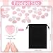 IANFAN 120 Pcs Valentine's Day Rose Quartz Heart Crystals Bulk, 0.8 Inch Heart Shaped Rocks Natural Pocket Polished Love Carved Healing Stones Worry Crystal with Flannel Bag for Women Gifts