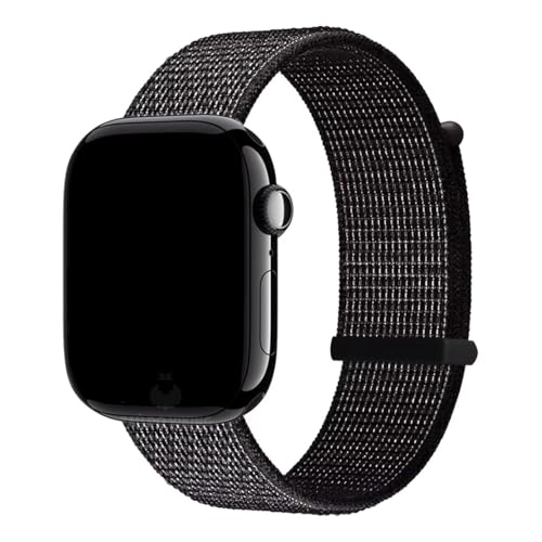 Pulseira Nylon Loop Esportiva, compatível com Apple Watch (Preto Refletor, 42/44/45)