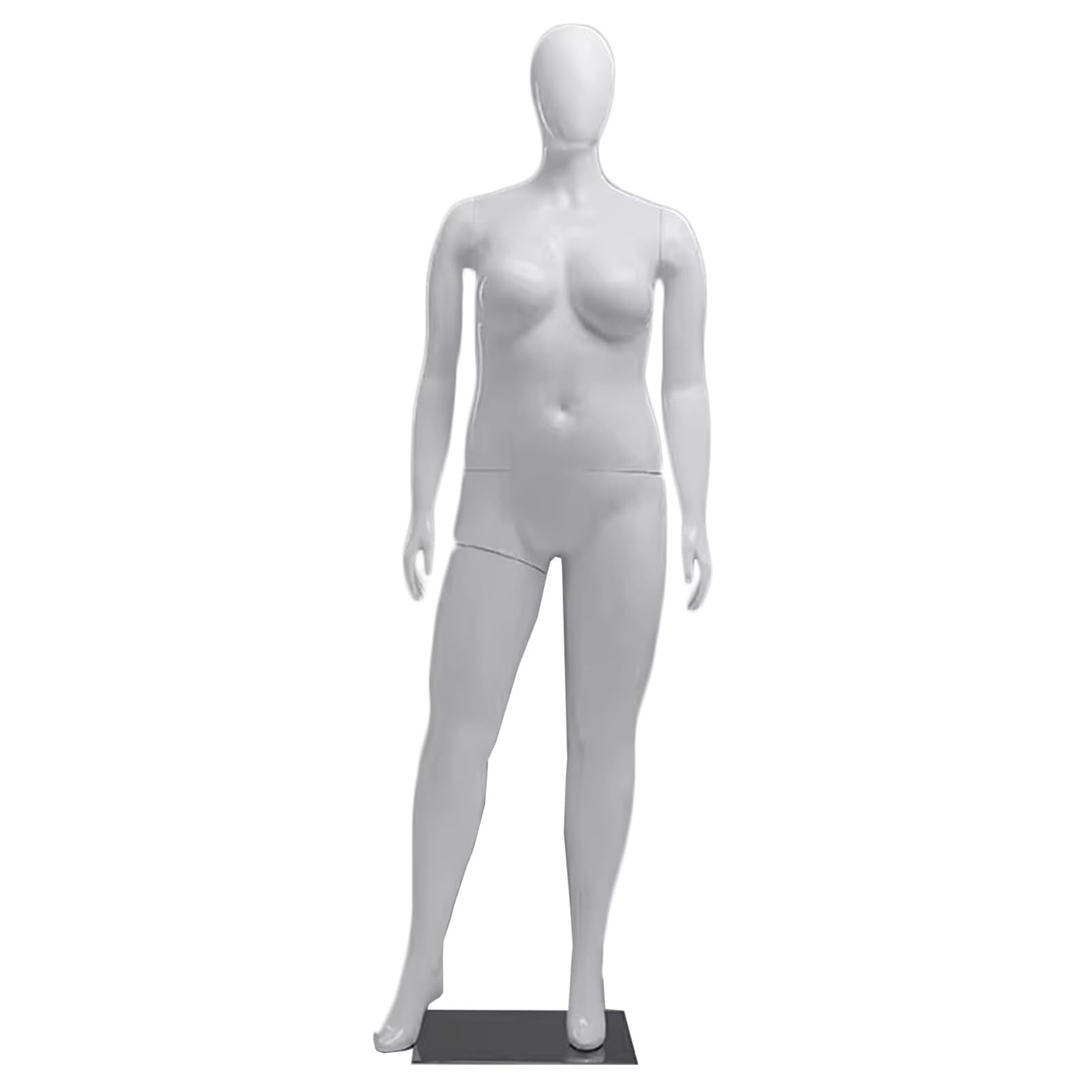 XCSCUK 73in Full Body Plus Size Female Mannequin, Curvy Detachable Dress Form, Realistic Clothing Display Model,for Sewing Stores/Boutique (White)