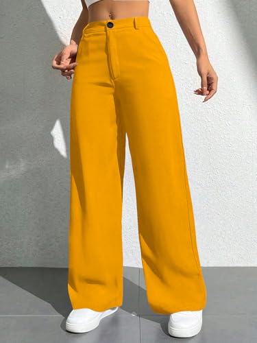 Image of Toochki Trousers for Woman Pants Women's Formal Office Korean | Beige Black Track Pant | Straight | Cotton Spandex Stretchable Trouser | High-Waisted Bottom Wear