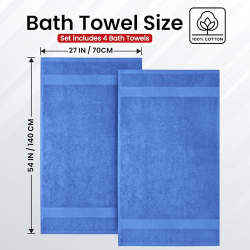Infinitee Xclusives 100% Ring-Spun Cotton Bath Towels for Bathroom - Pack 4 by Infinitee Xclusives - Used condition - Image 3