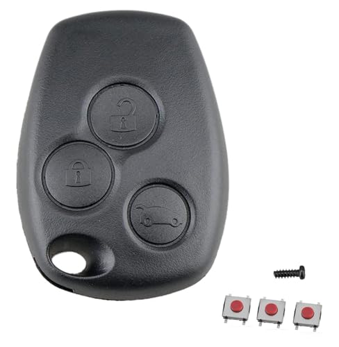 HooRLZ Coque Clé pour Renault Twingo, Master, Modus, Kangoo, Clio, Trafic, Duster, Vivaro, Espace - Boitier Clé et Télécommande 3 Boutons